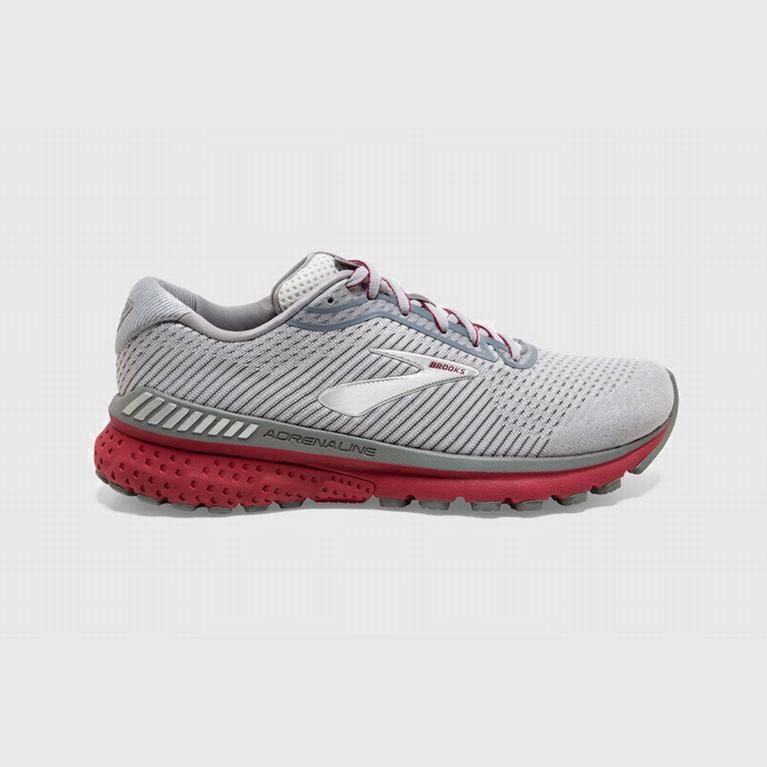 Brooks Men's Adrenaline Gts 20 Road Running Shoes Singapore - Red/Silver/Grey (21098-ZDVB)